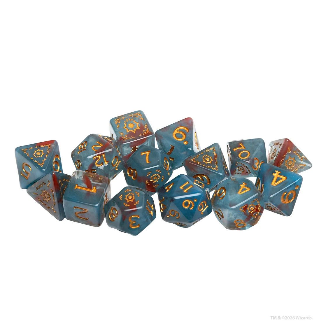 D&D Adventure Dice - Cleric: Light Blue, Red