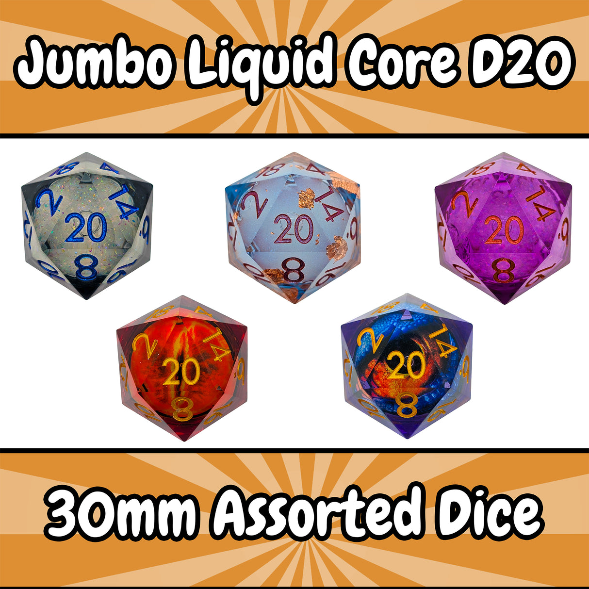 Assorted Chunky Liquid Core D20 (1 D20)