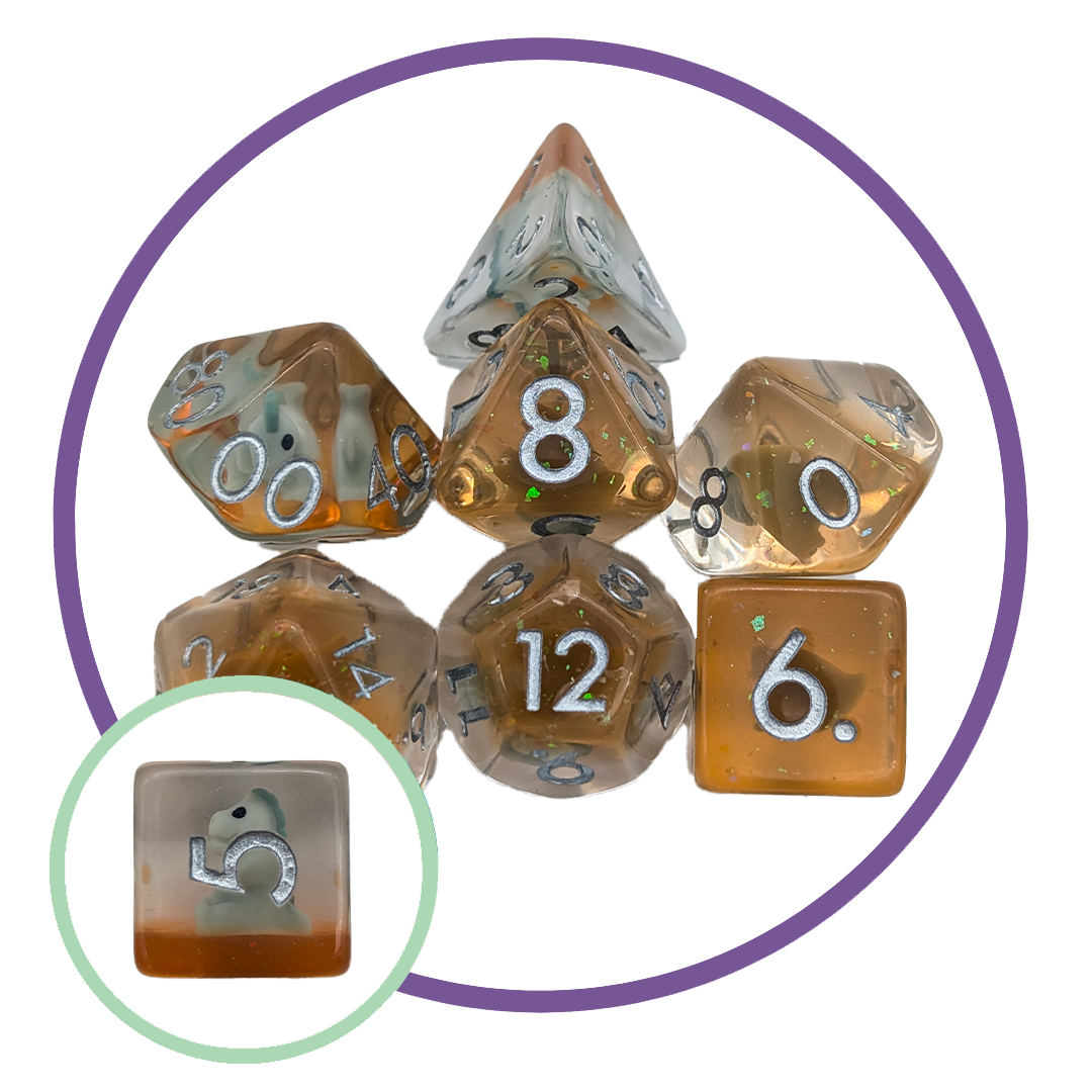 Rex Grey Inclusion Dice Set