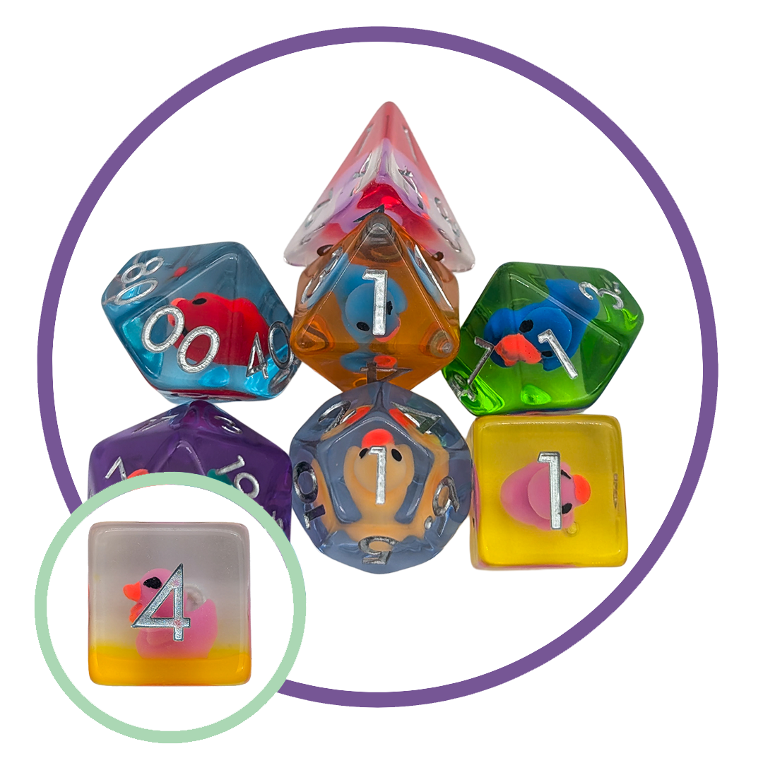Ducks Multi-Coloured Inclusion Dice Set