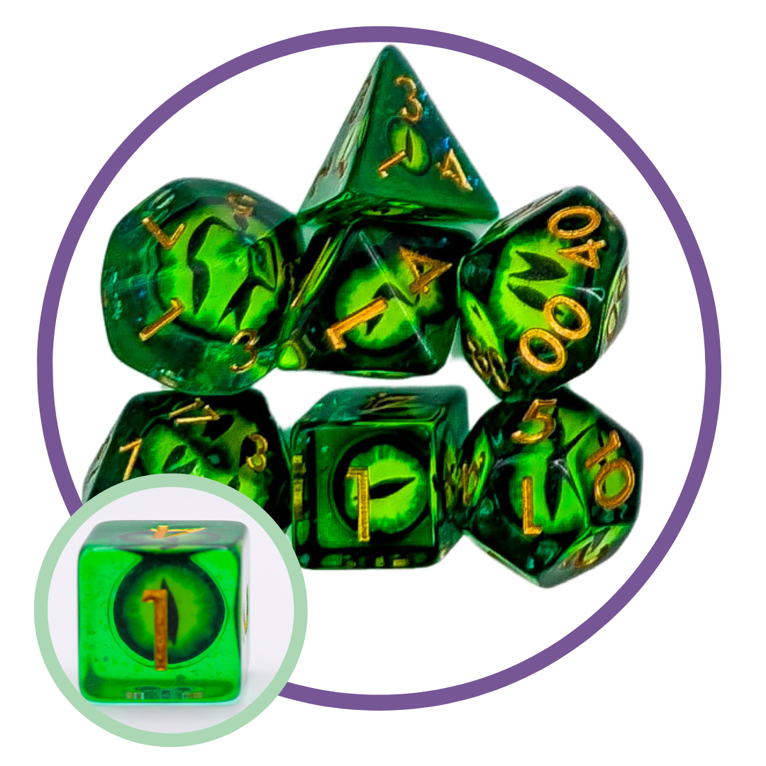 Dragon Eye Acid Inclusion Dice Set