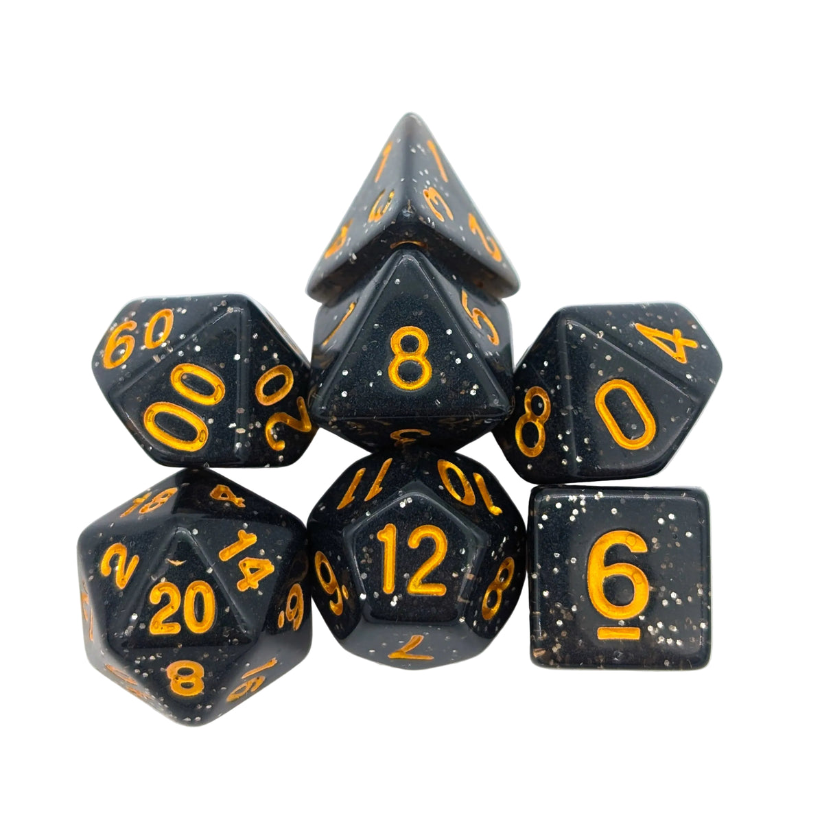 Glitter Black Dice Set
