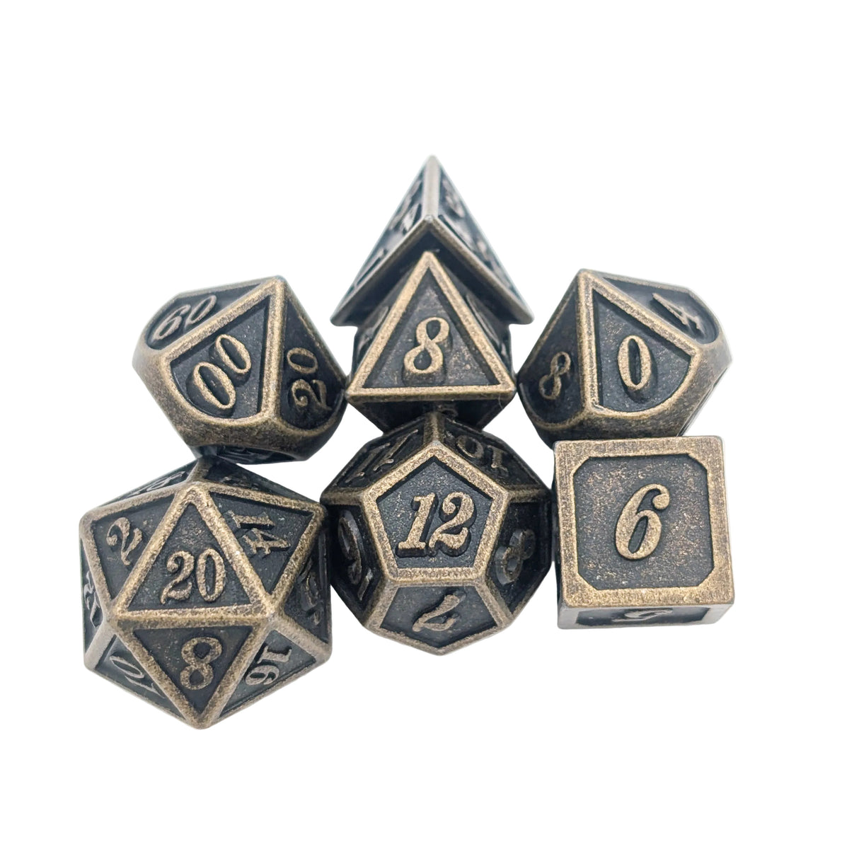 Full Gold Metal Dice Set