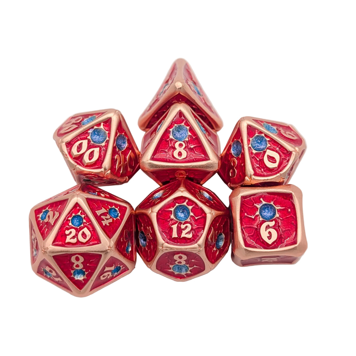 Royal Red Metal Dice Set