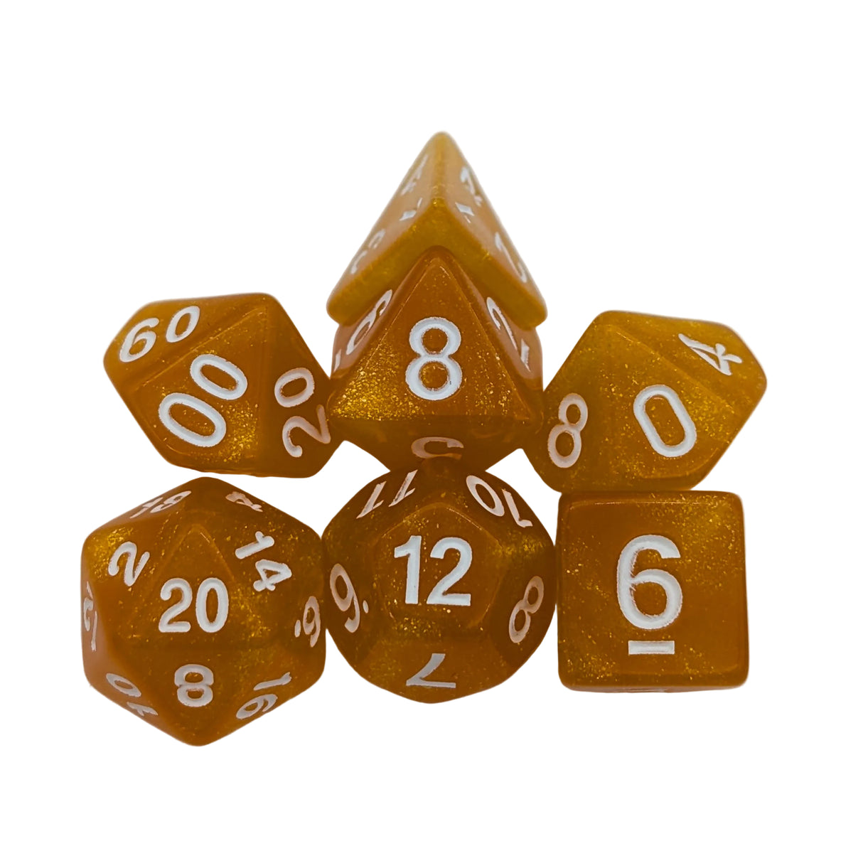 Shimmer Orange Dice Set