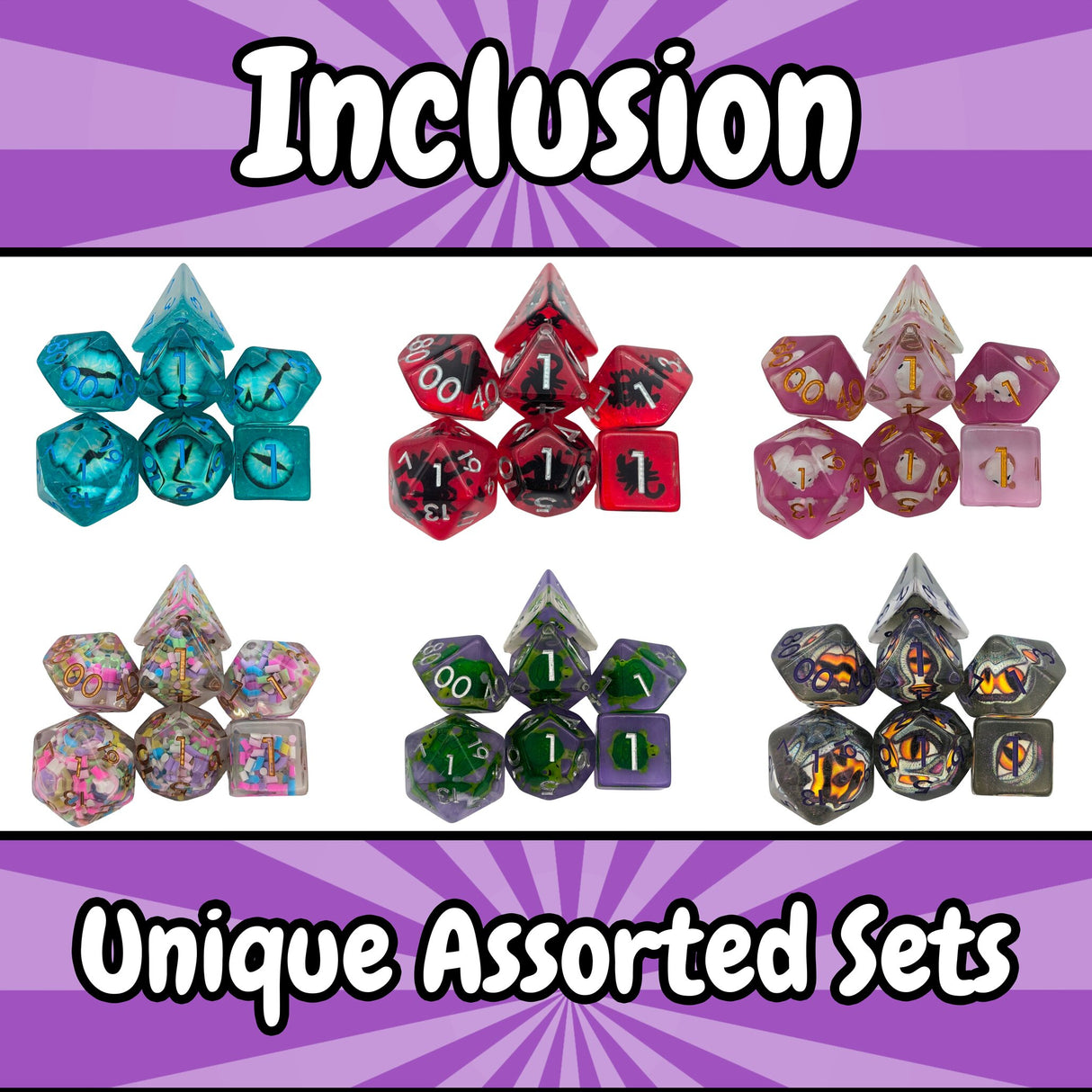 Assorted Filled Dice Sets (10 Sets)