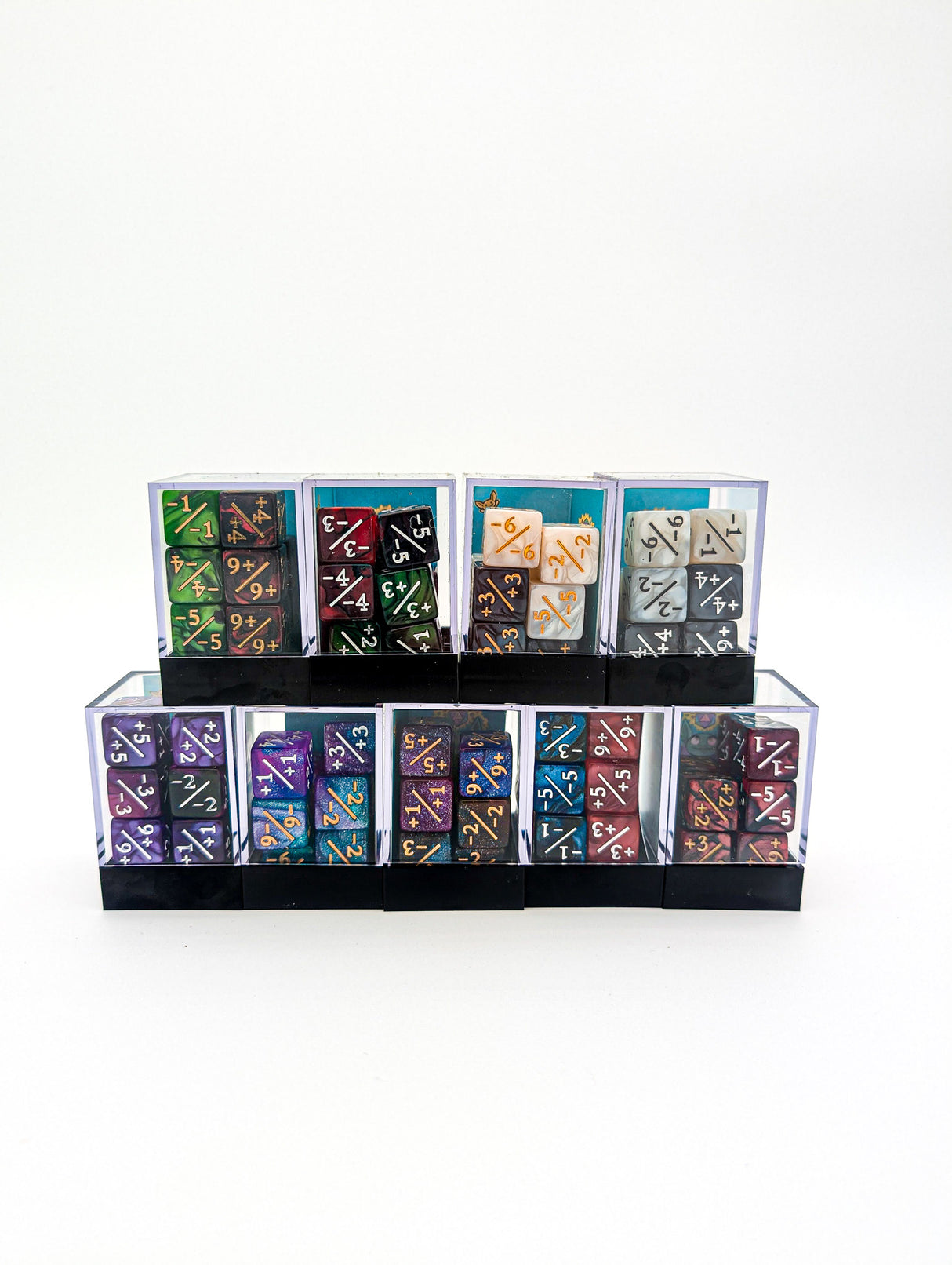 Assorted Counter Dice Split +/- (10 Sets)