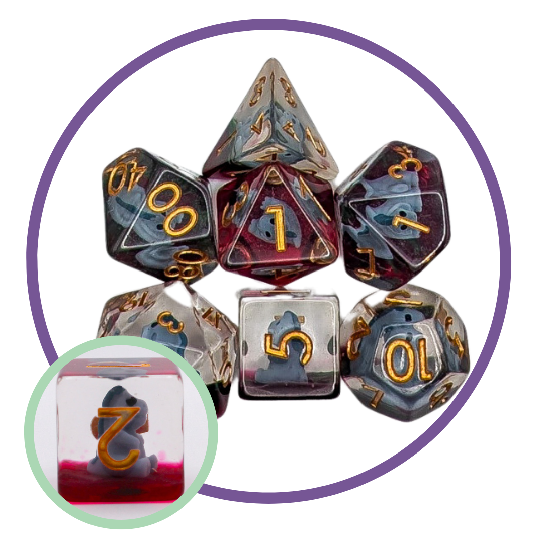 Rex Blue Inclusion Dice Set