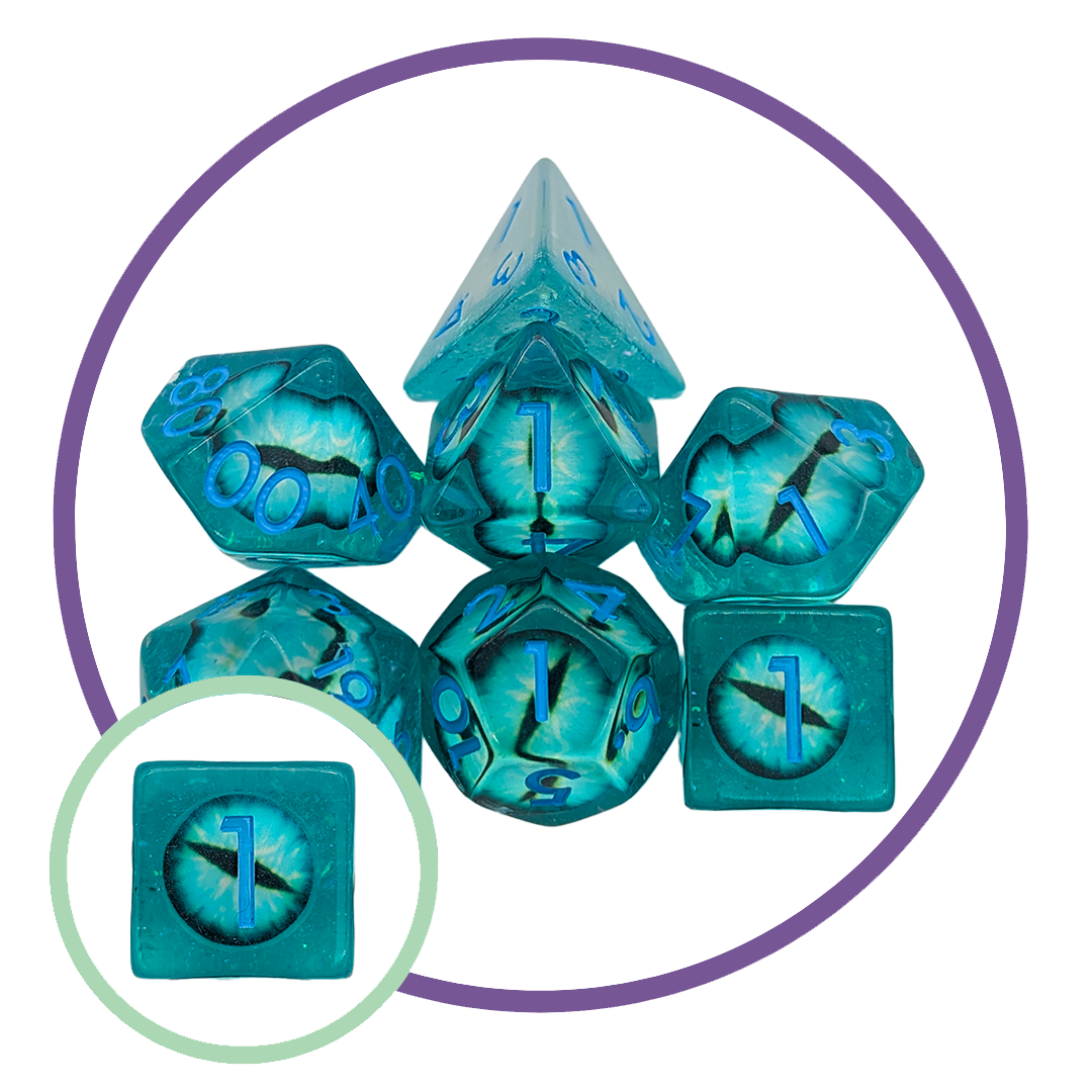 Dragon Eye Icy Inclusion Dice Set