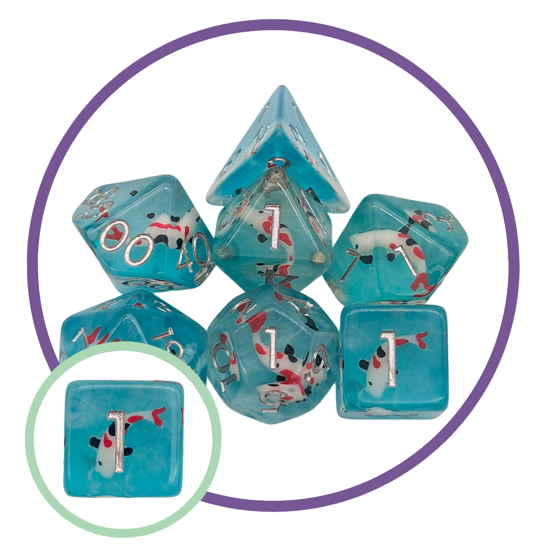 Koi Fish Inclusion Dice Set