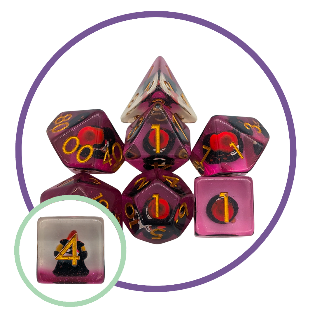 Ghost Black Inclusion Dice Set