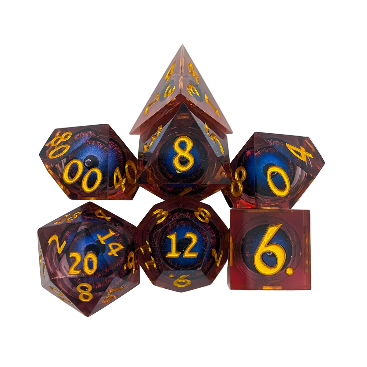 Hydra Eye Pink and Purple Liquid Core Dice Set