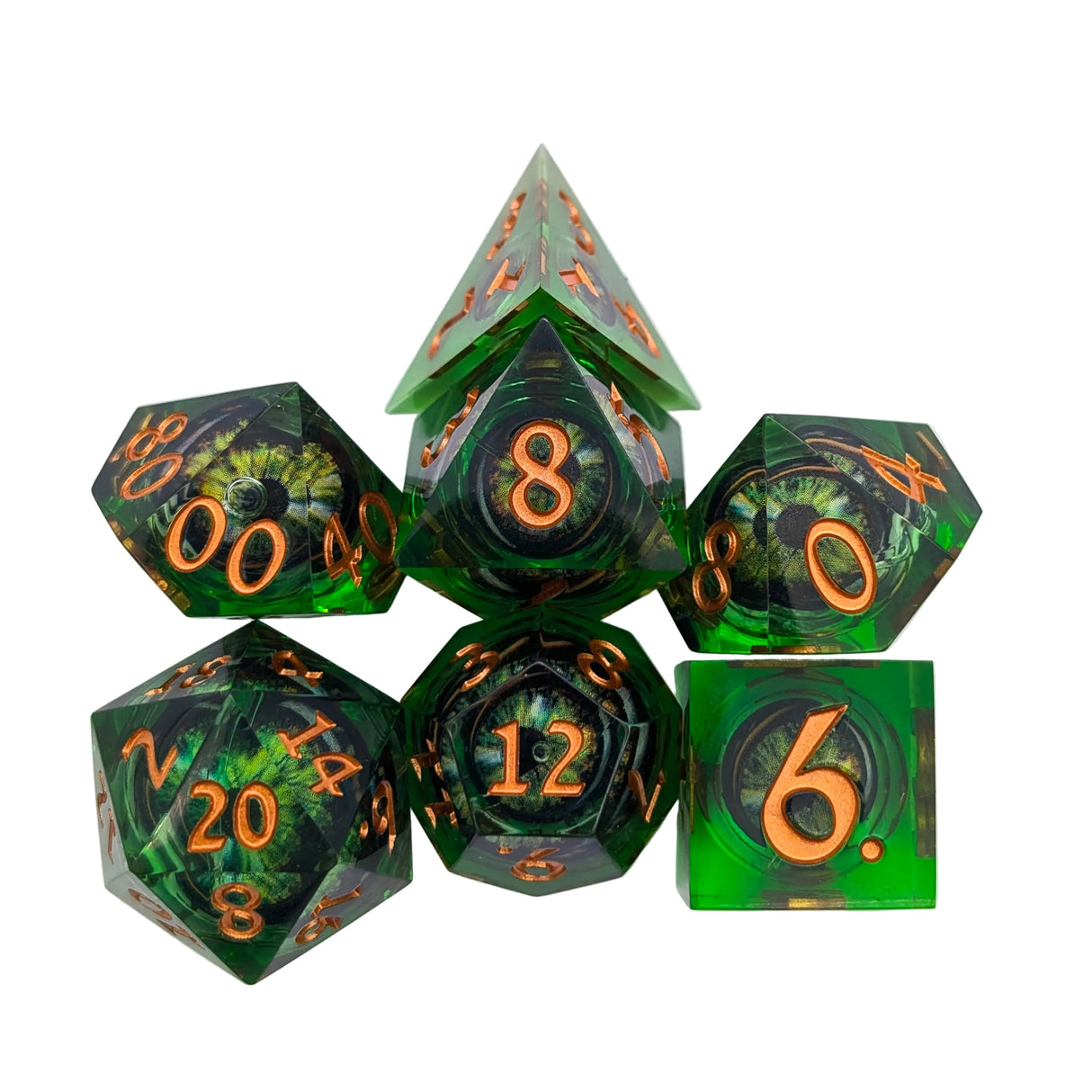 Hydra Eye Green Liquid Core Dice Set