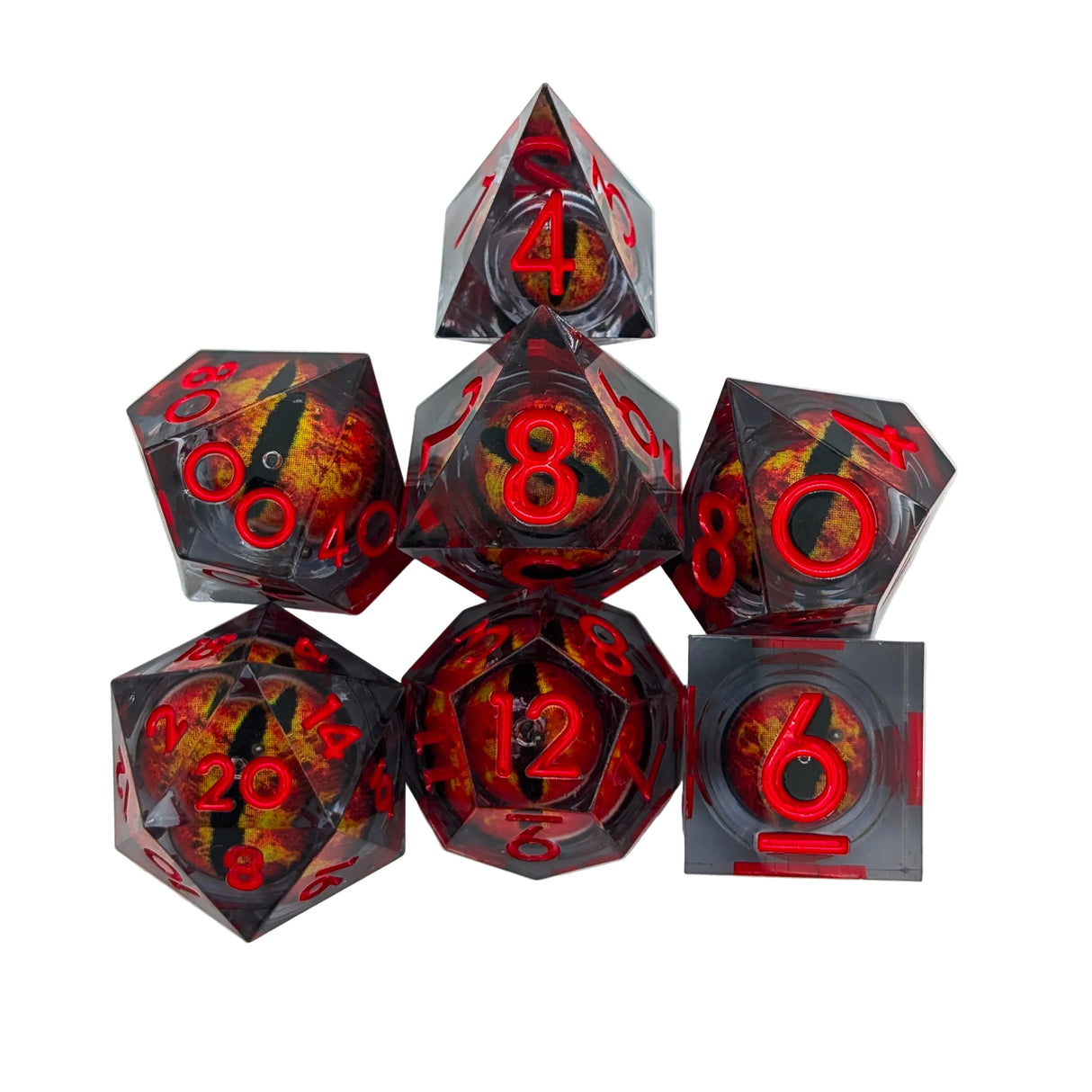 Snake Eye Fire Liquid Core Dice Set
