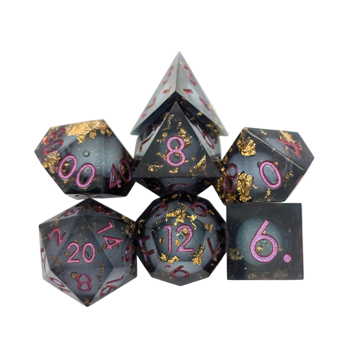 Foil Black Liquid Core Dice Set