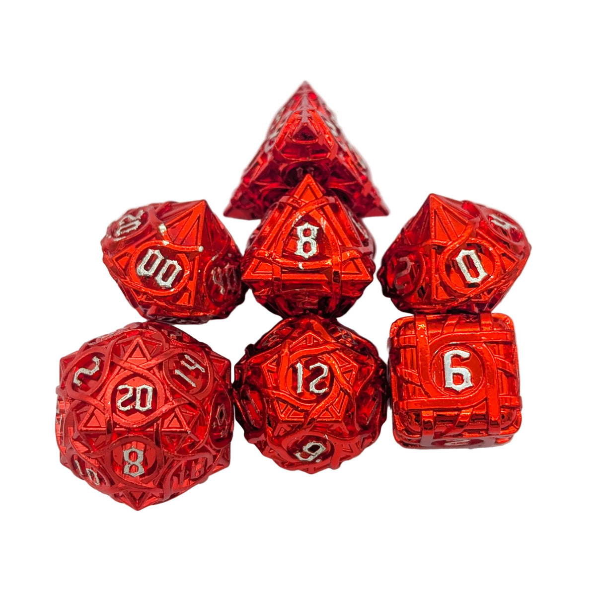 Thorns Red Metal Dice Set