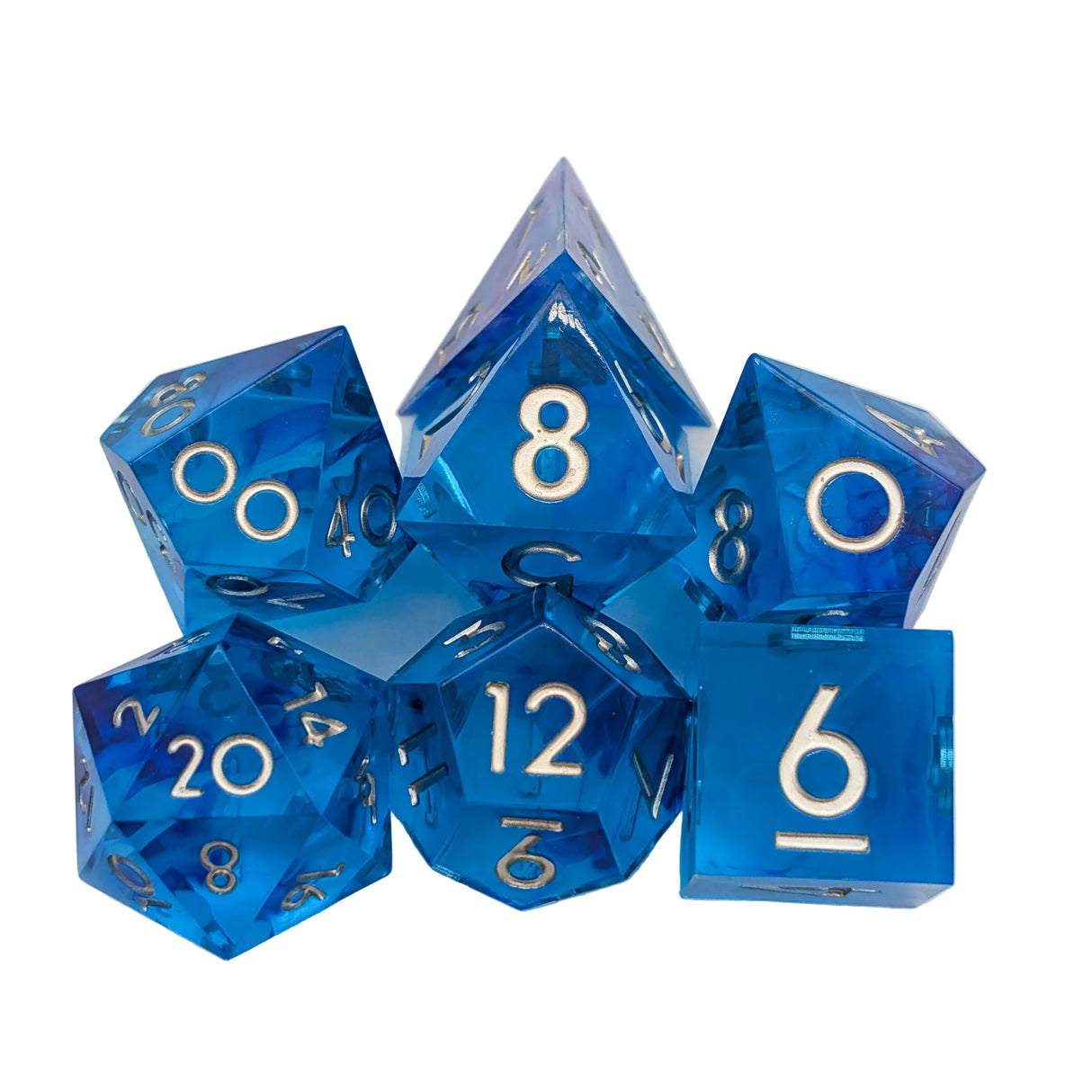 Bright Blue Sharp Dice Set