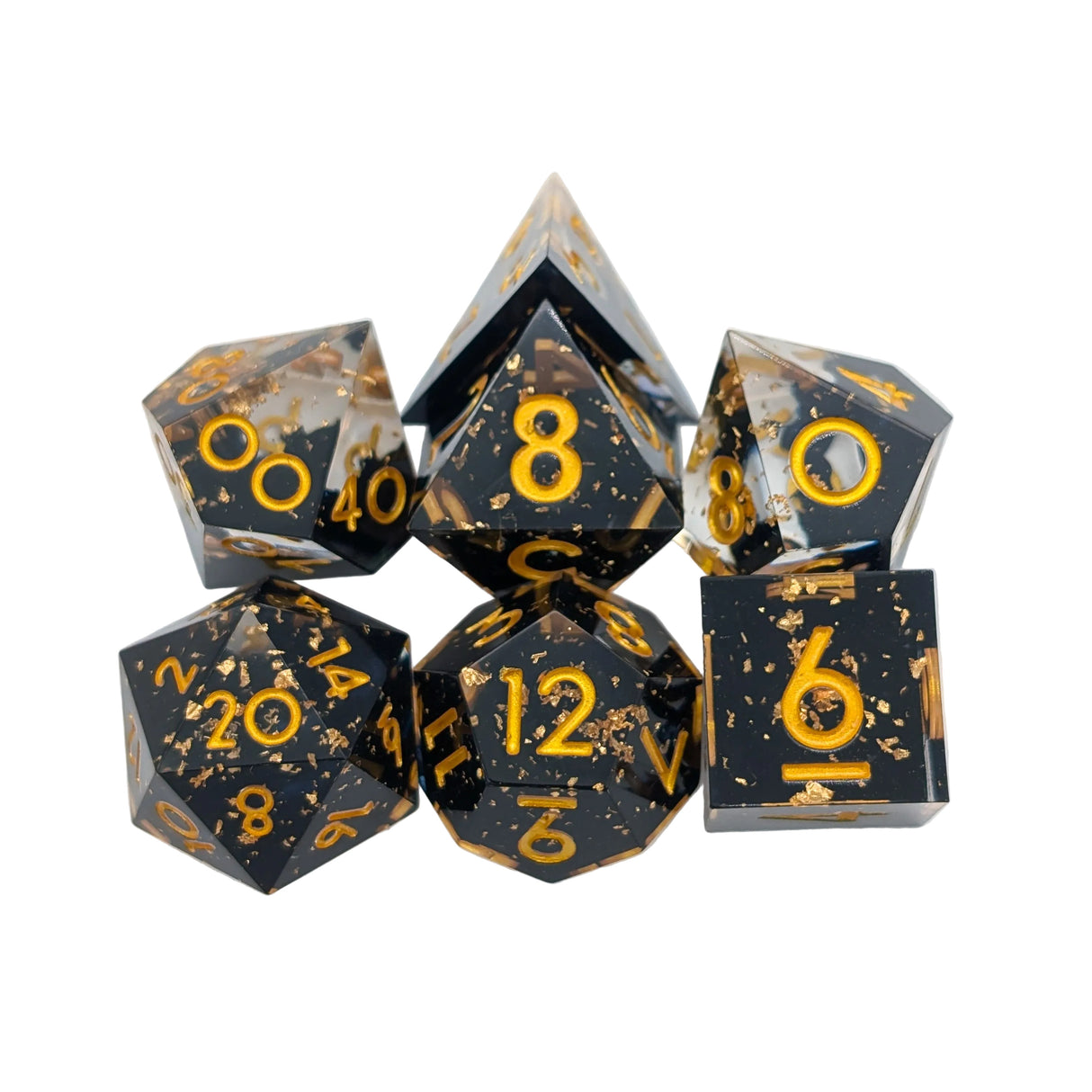 Foil Obsidian Sharp Dice Set