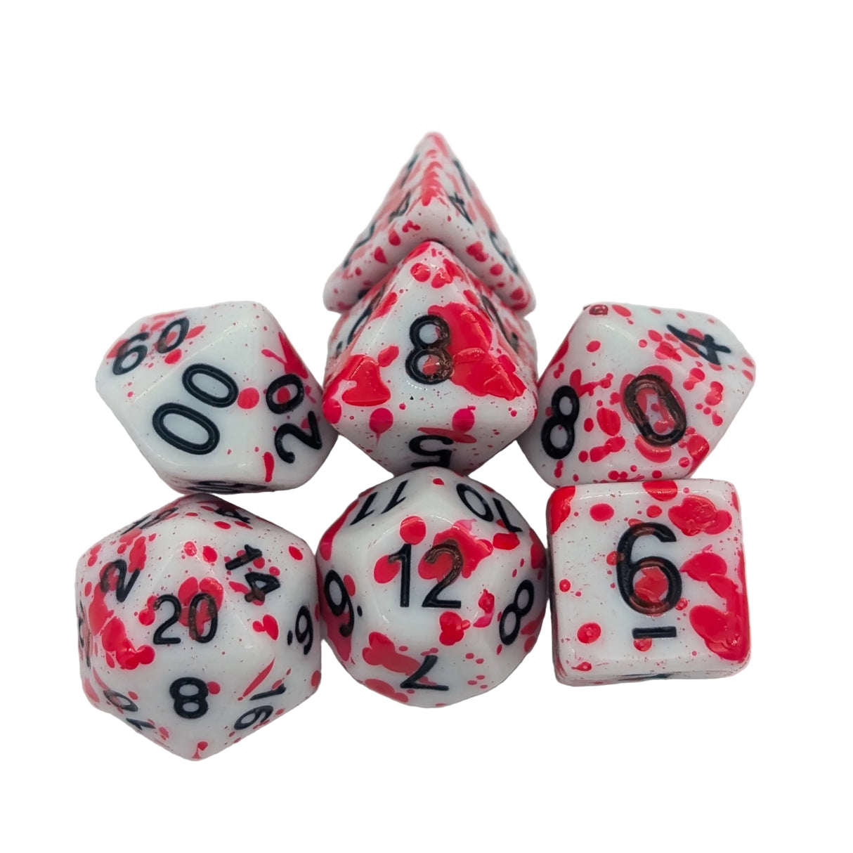 Splatter Red Dice Set