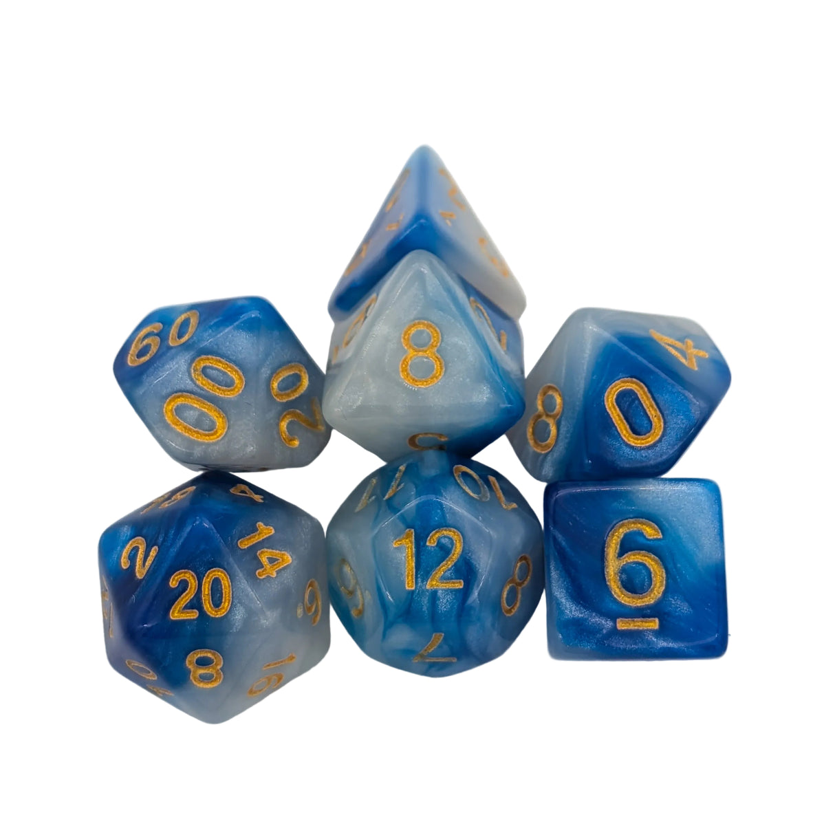Two Tone Seafoam Dice Set